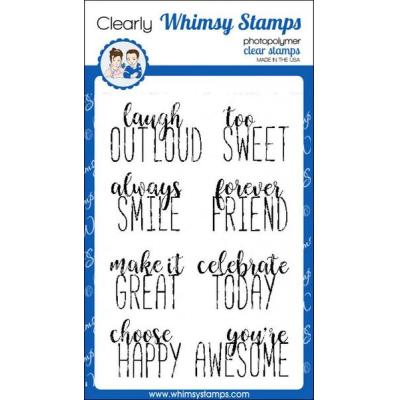 Whimsy Stamps Deb Davis Clear Stamps - Happy Headlines